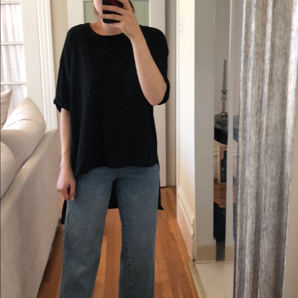 Zara mullet shirt. Black cotton